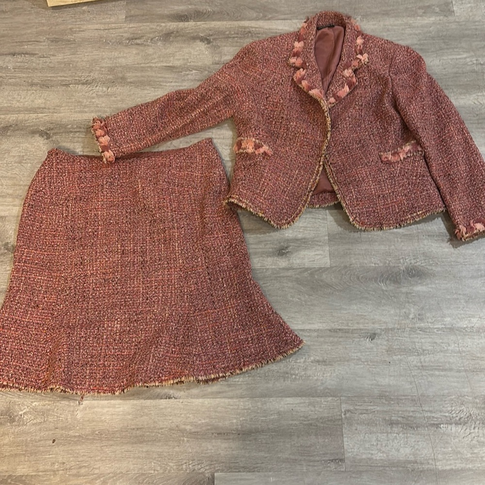 Albert Nipon Suit Tweed Sz 14 Petite, tailored jacket & skirt set